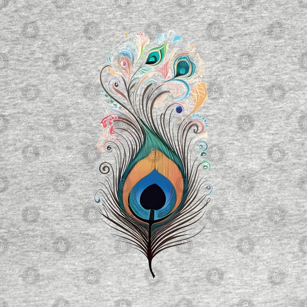 A psychedelic graphic design with a peacock feather. by RkArt25